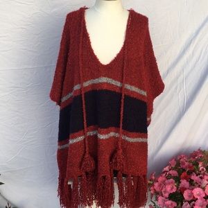 🔶Free People Rust Poncho Sweater